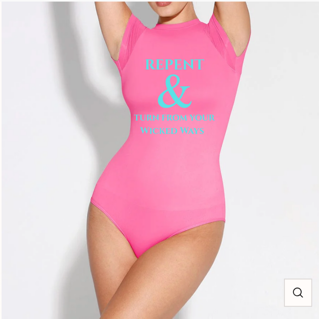 2 Chronicles 7:14 - Seamless Short Sleeve Waist and abdomen Shaping Hip briefs Bodysuit