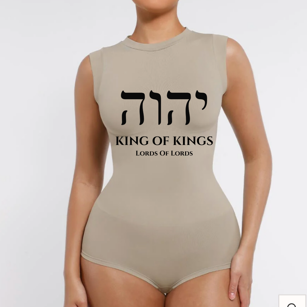 King of Kings - Seamless Cap Sleeve Waist and Abdomen Shaping Shapewear Bodysuit