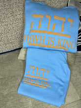 Load image into Gallery viewer, Hebrews YHWH IS KING Crew Neck Sweat Suit baby Blue Soft Winter Warm Set
