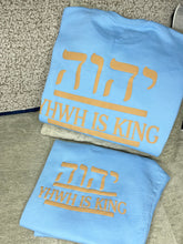 Load image into Gallery viewer, HEBREW YHWH IS KING BLUE BABY CREW NECK SWEAT SUIT SET
