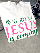 Load image into Gallery viewer, BRACE YOURSELF JESUS IS COMING CREW NECK SWEAT SHIRT
