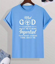 Load image into Gallery viewer, Men&#39;s Casual &quot;What God Knows&quot; Print Crew Neck Short Sleeves T-Shirts
