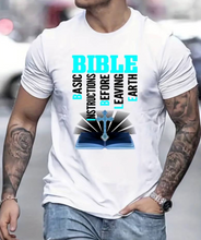 Load image into Gallery viewer, Tees For Men, Learning Bible And Cross Print T Shirt, Casual Short Sleeve Crew Neck Tshirt
