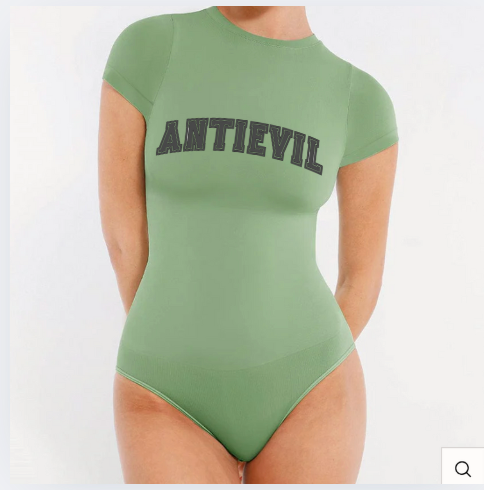 Antievil - Seamless Short Sleeve Waist and abdomen Shaping Hip briefs Bodysuit