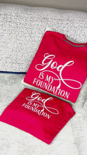 Load and play video in Gallery viewer, GOD IS MY FOUNDATION CREW NECK SWEAT SUIT SET
